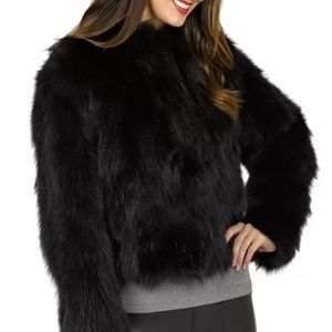 Genuine black fox fur bomber